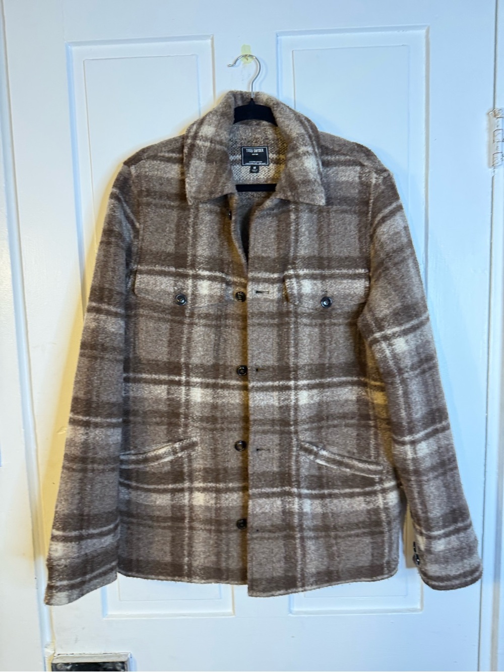 Todd Snyder Brown & Cream Plaid Shirt Jacket